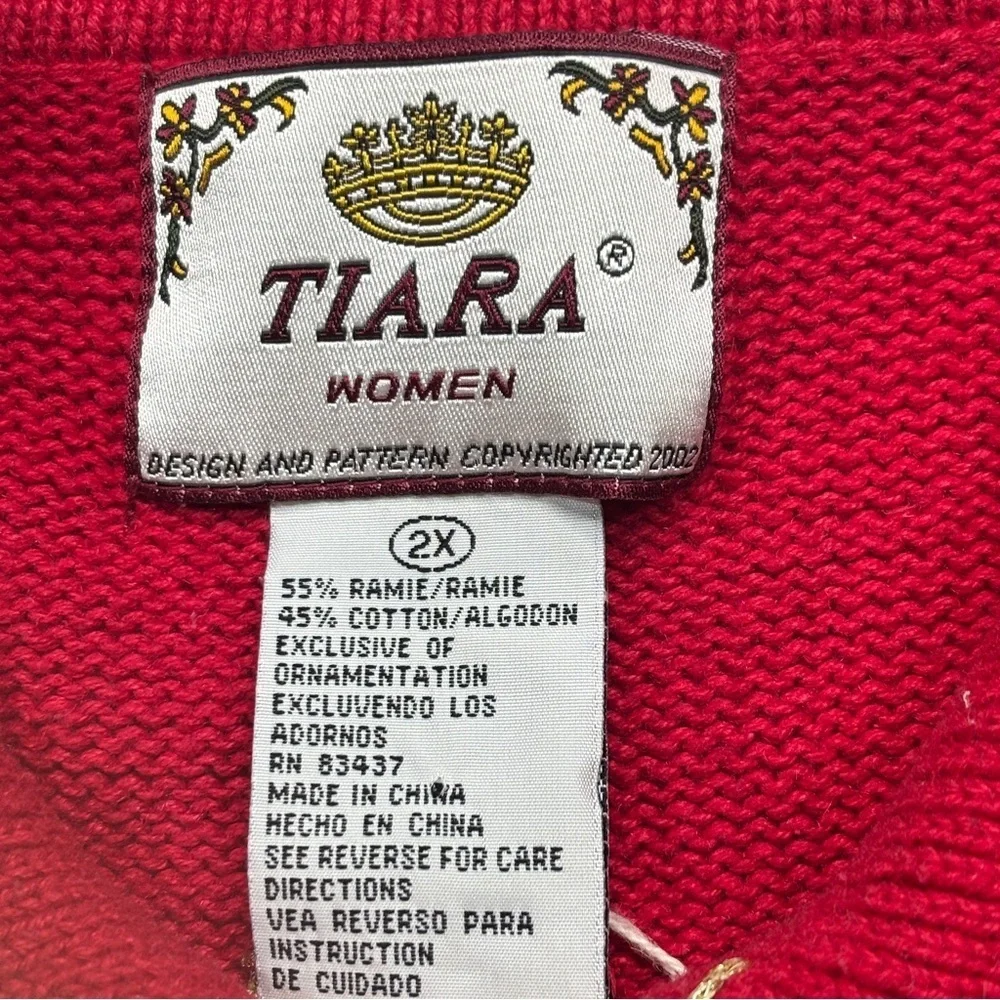 Vintage Tiara International Christmas Collection Zip Up Sweater Cardigan 2X - Picture 14 of 16